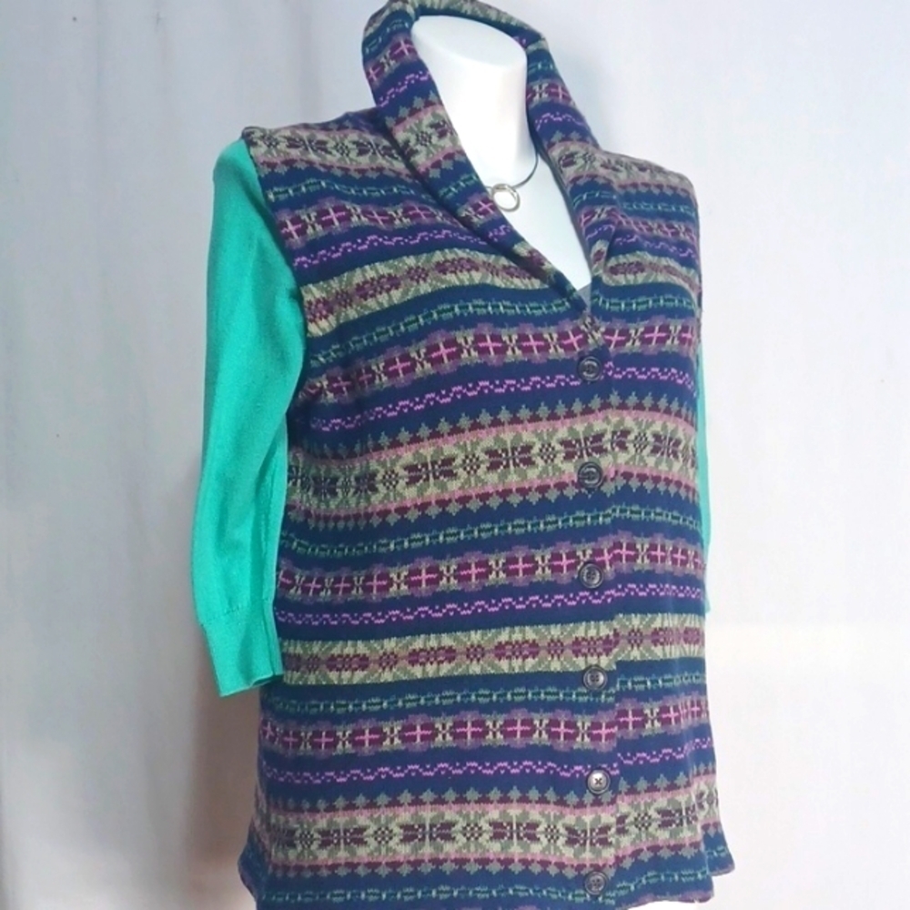 Chaps Beautiful sweater vest black and purple size L